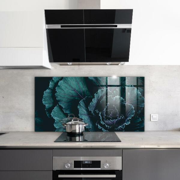 Panou sticlă bucătărie Frunze de varză verde închis
