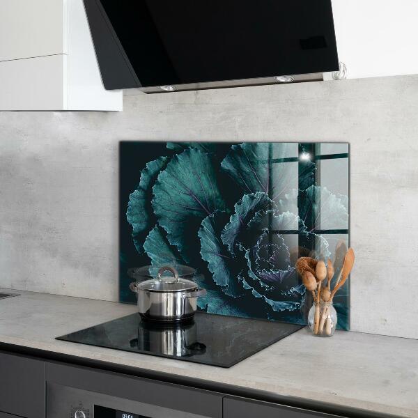 Panou sticlă bucătărie Frunze de varză verde închis