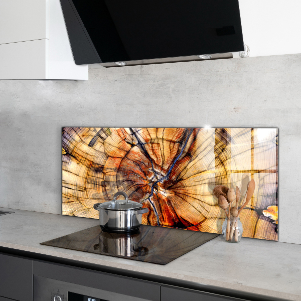 Panou sticlă bucătărie Granule de lemn natural