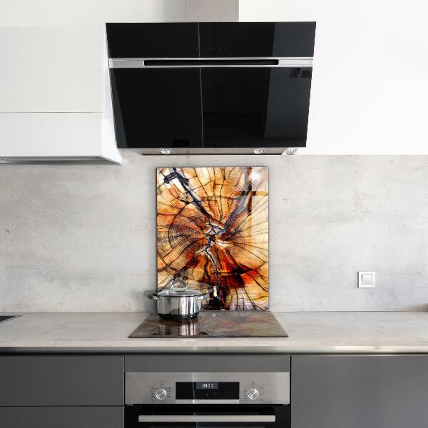 Panou sticlă bucătărie Granule de lemn natural