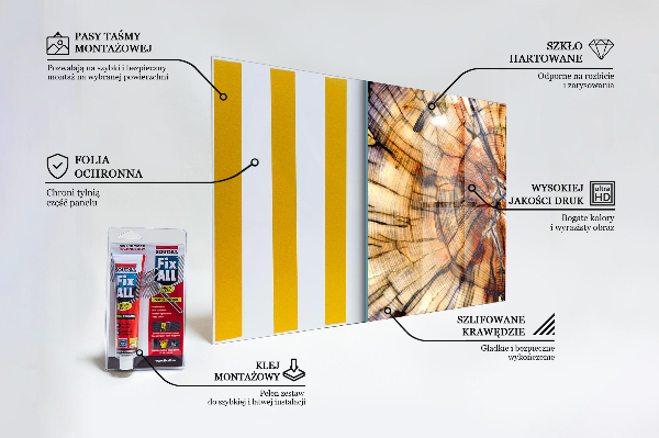 Panou sticlă bucătărie Granule de lemn natural