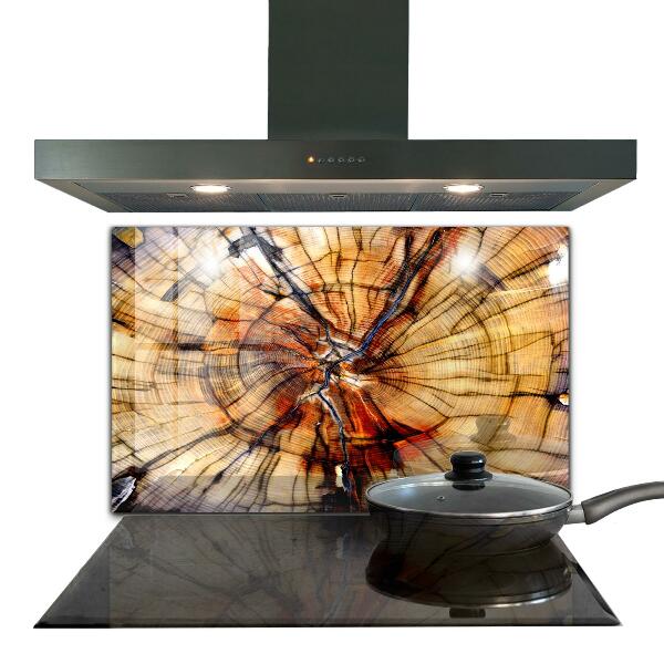 Panou sticlă bucătărie Granule de lemn natural