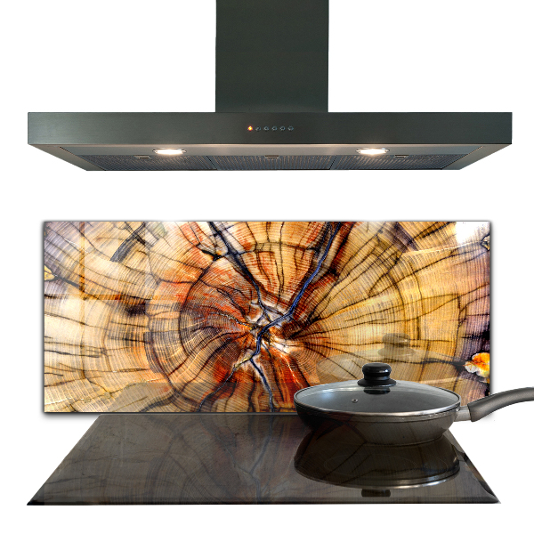 Panou sticlă bucătărie Granule de lemn natural