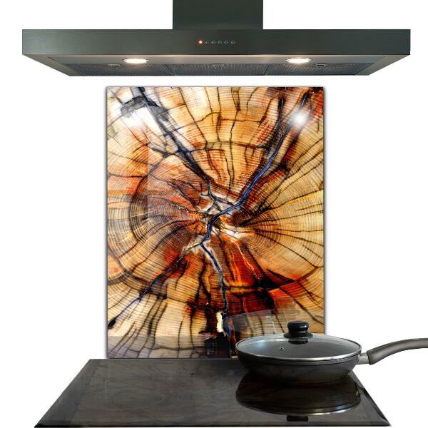 Panou sticlă bucătărie Granule de lemn natural