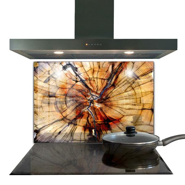 Panou sticlă bucătărie Granule de lemn natural