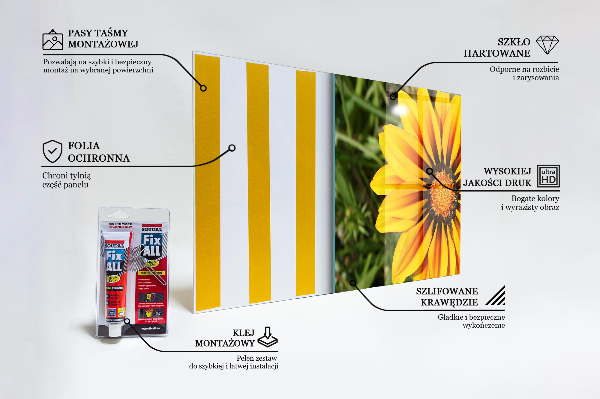 Panou sticlă bucătărie Floare galbenă în luncă