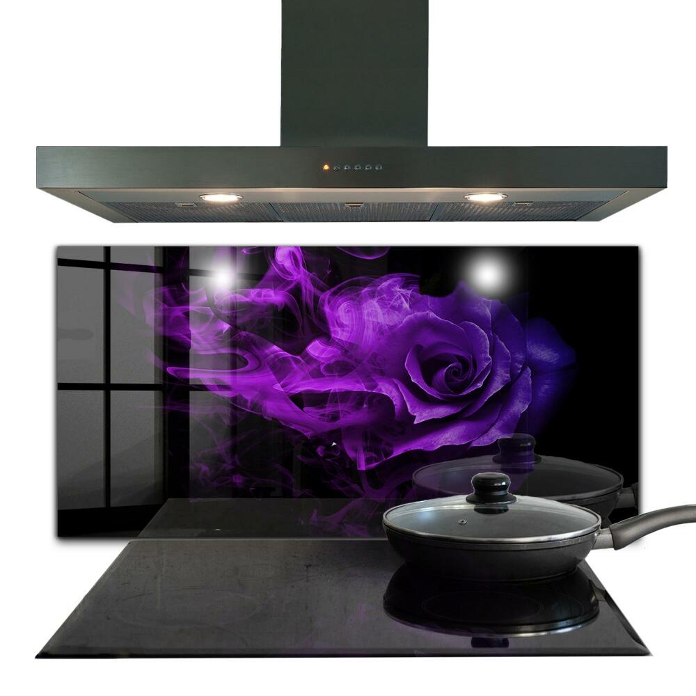 Panou sticlă bucătărie Fum abstract de trandafir violet