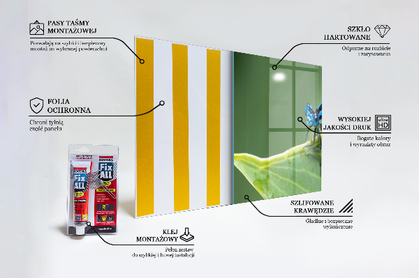 Sticlă bucătărie Libelula pe frunză