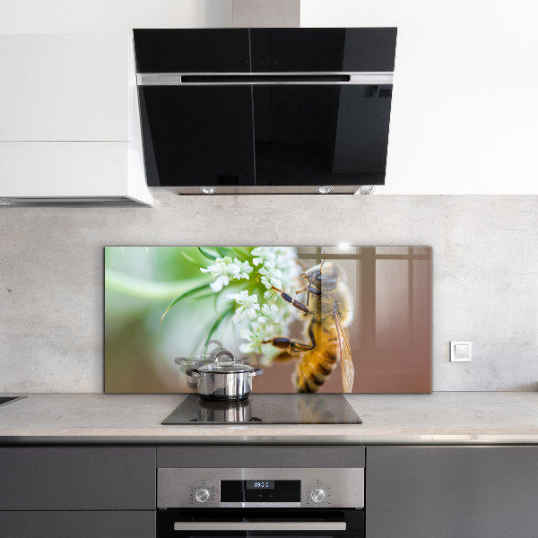 Sticlă bucătărie Albine care colectează polen