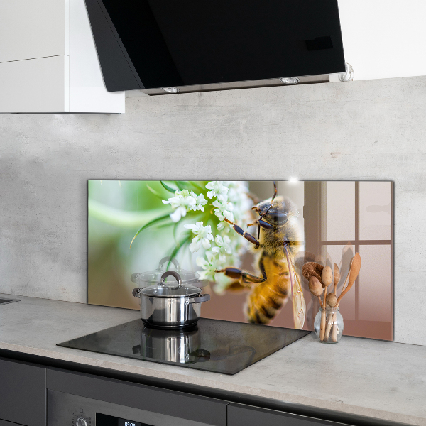 Sticlă bucătărie Albine care colectează polen