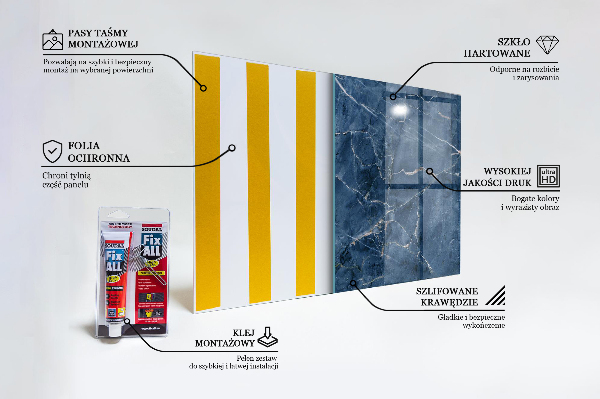 Sticlă pentru bucătărie Textura de marmură albastră