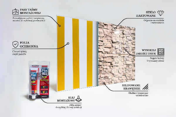 Sticlă pentru bucătărie Caramida din piatra naturala