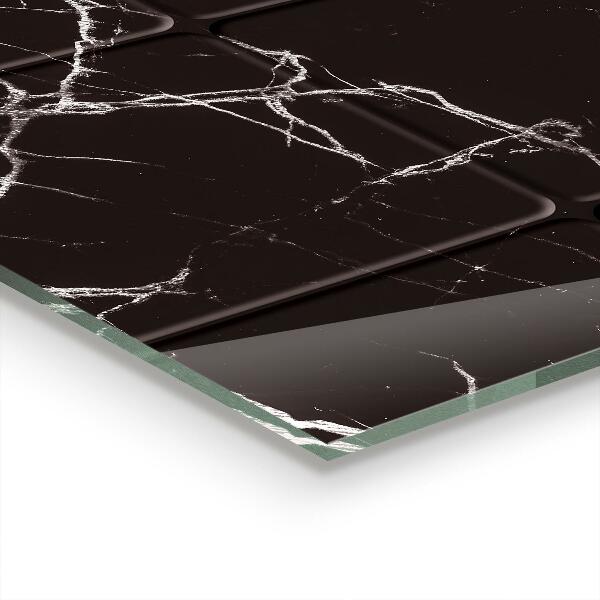 Sticlă pentru bucătărie Textura de marmură neagră