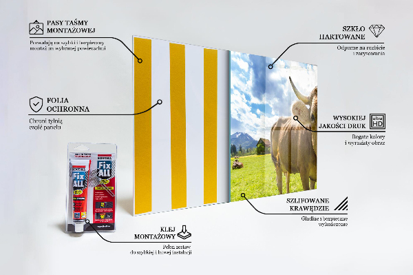 Sticlă bucătărie Clima rurală krowa pole