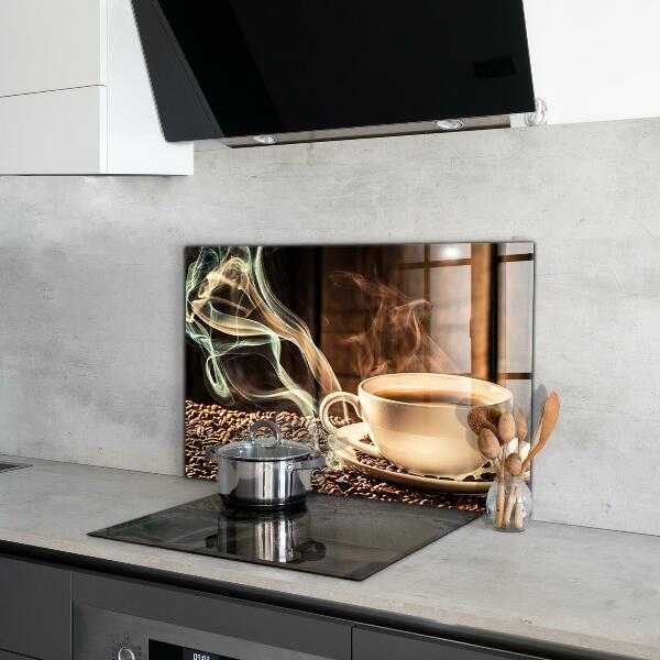 Sticlă bucătărie O ceașcă cu cafea aromată