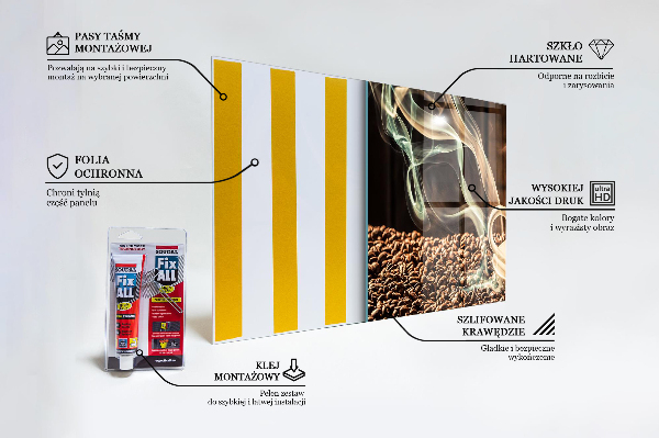 Sticlă bucătărie O ceașcă cu cafea aromată