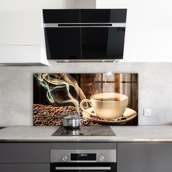 Sticlă bucătărie O ceașcă cu cafea aromată