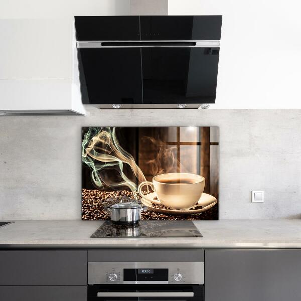 Sticlă bucătărie O ceașcă cu cafea aromată