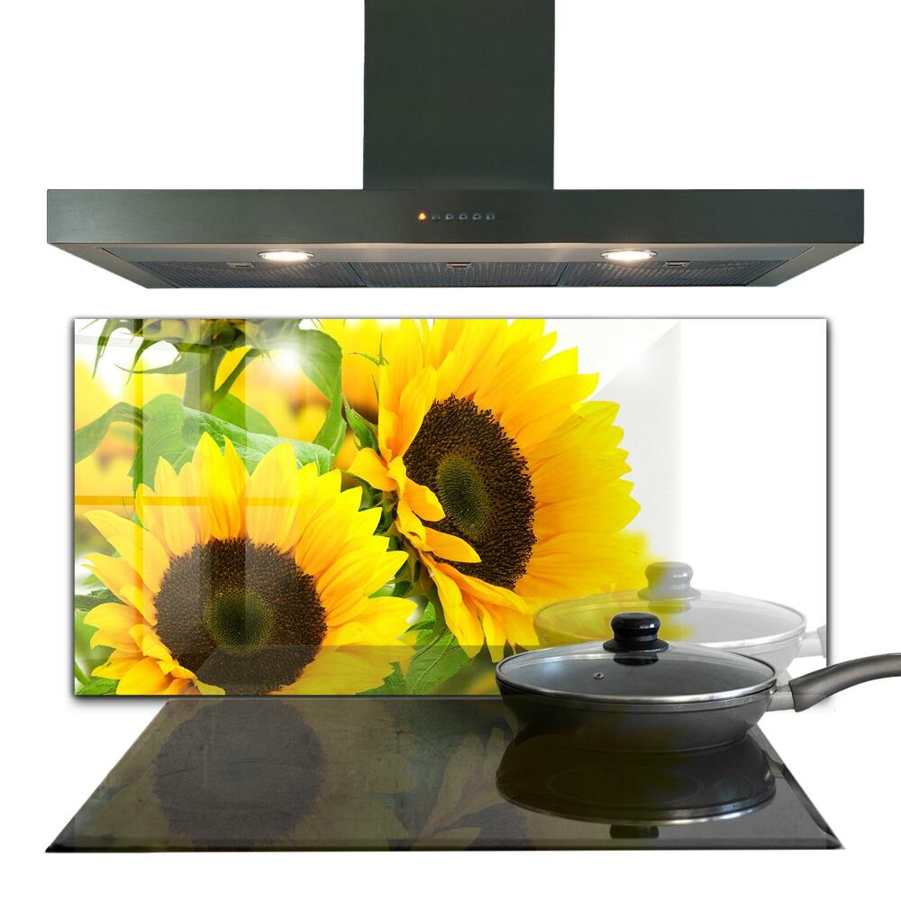 Panou sticlă bucătărie Buchet de floarea soarelui de vară
