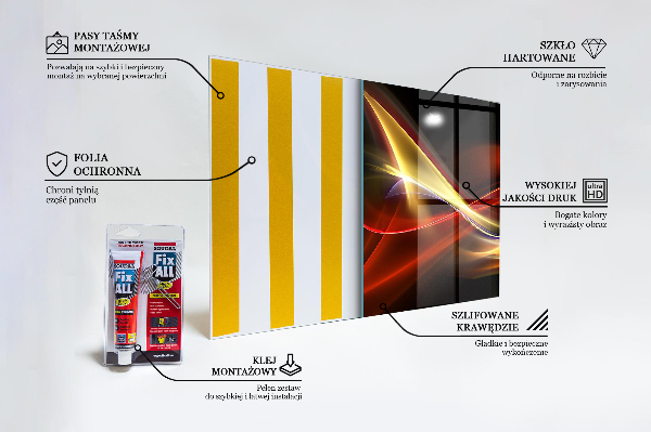 Sticlă bucătărie Energie vibrantă abstractă