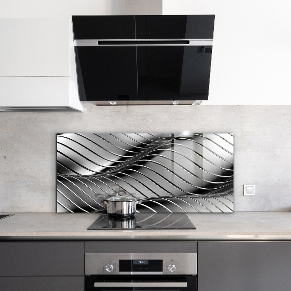 Sticlă bucătărie Abstracția undelor de metal