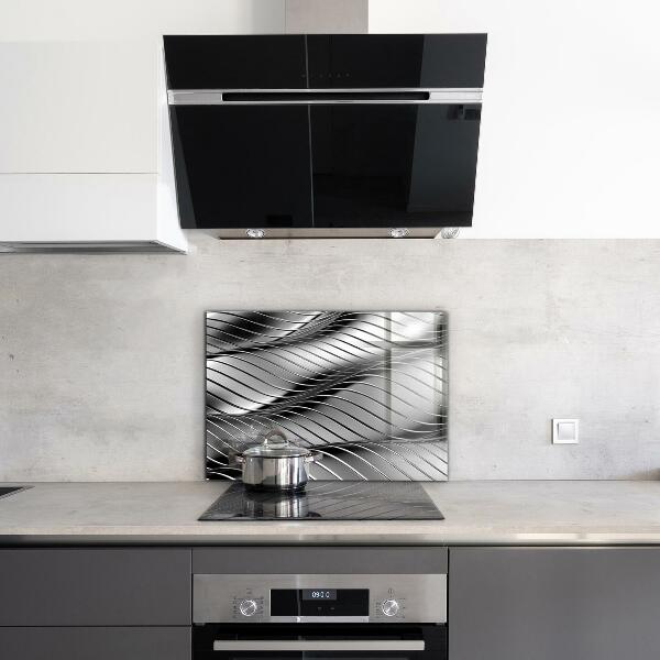 Sticlă bucătărie Abstracția undelor de metal