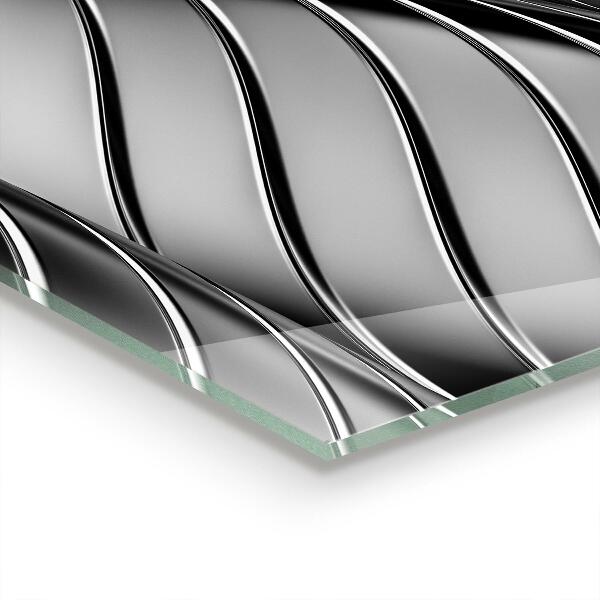 Sticlă bucătărie Abstracția undelor de metal