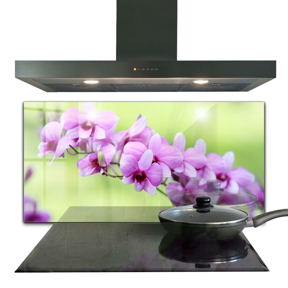 Panou sticlă bucătărie Orhidee violet