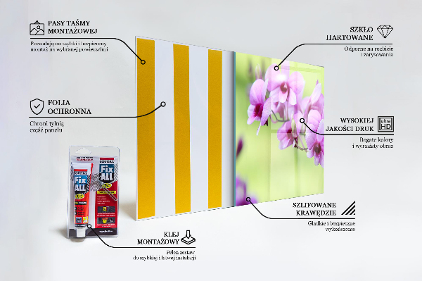 Panou sticlă bucătărie Orhidee violet