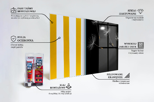 Panou sticlă bucătărie Păpădie în vânt