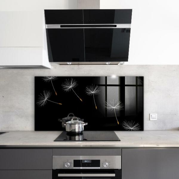 Panou sticlă bucătărie Păpădie în vânt