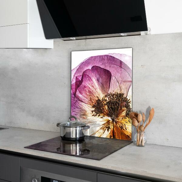 Panou sticlă bucătărie Detalii de flori delicate