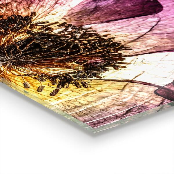 Panou sticlă bucătărie Detalii de flori delicate