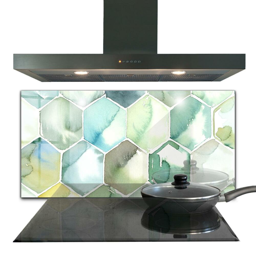 Sticlă bucătărie Modele geometrice acuarele