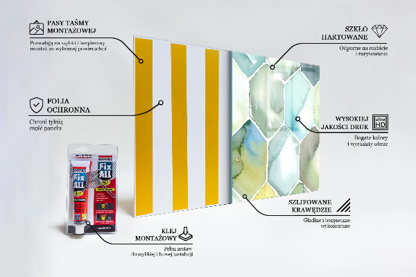 Sticlă bucătărie Modele geometrice acuarele