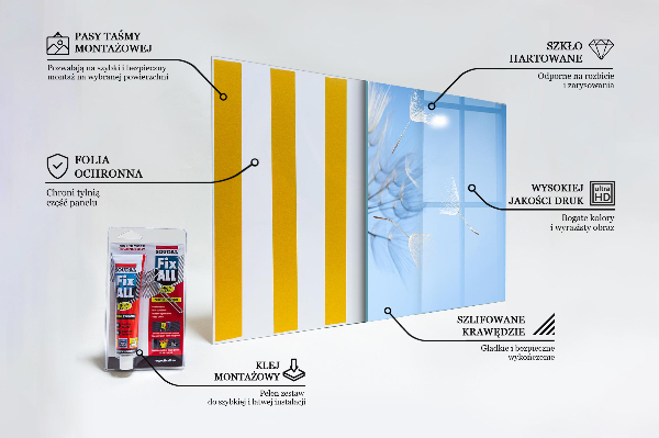 Panou sticlă bucătărie Păpădie delicată