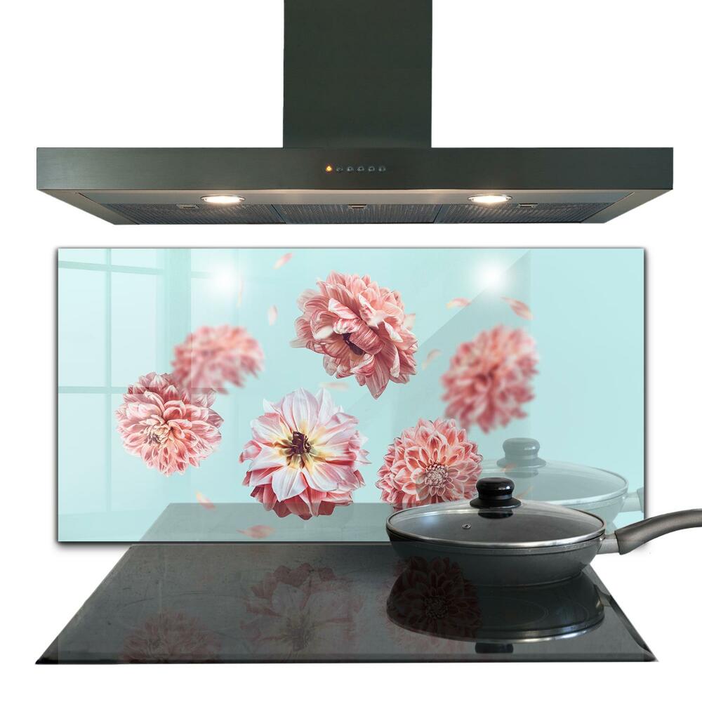 Panou sticlă bucătărie Compoziție aeriană flori