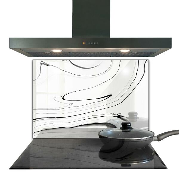 Sticlă bucătărie Structură de marmură albă