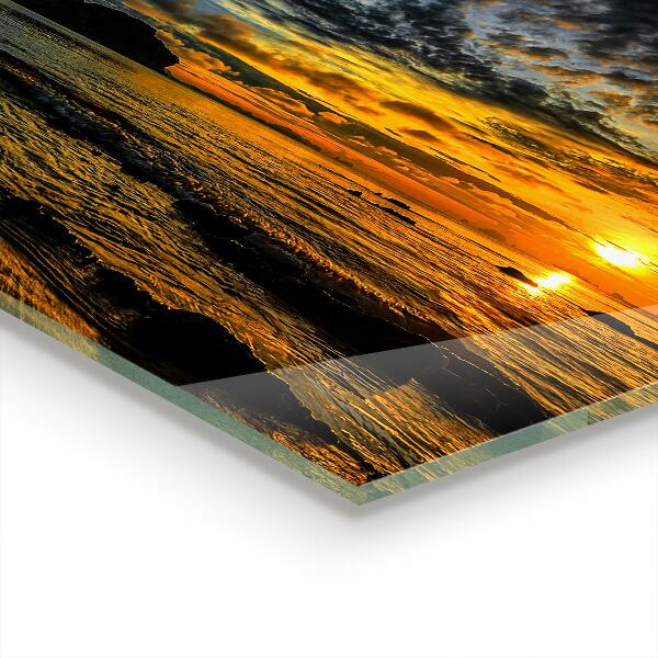 Sticlă bucătărie Apus de soare pe malul mării