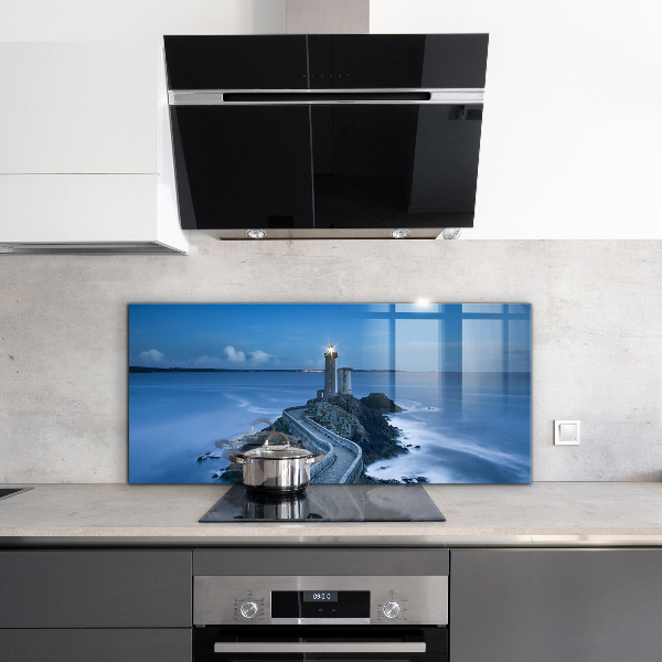 Sticlă bucătărie Farul la amurg