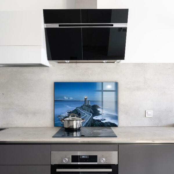 Sticlă bucătărie Farul la amurg