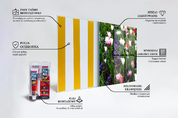 Panou sticlă bucătărie Flori de vară de luncă