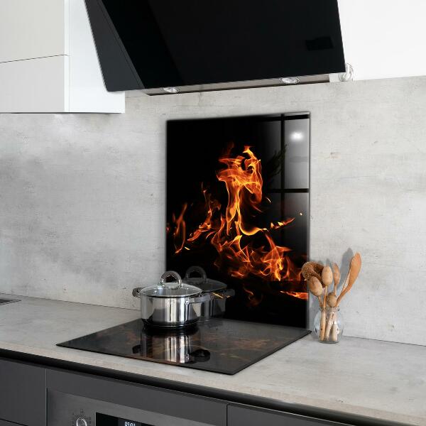 Sticlă pentru bucătărie Flăcări fierbinți ale unui foc de tabără