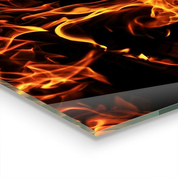 Sticlă pentru bucătărie Flăcări fierbinți ale unui foc de tabără
