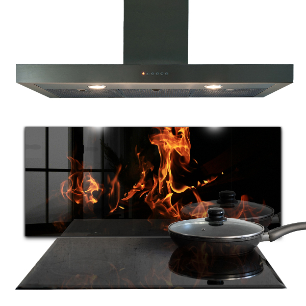 Sticlă pentru bucătărie Flăcări fierbinți ale unui foc de tabără