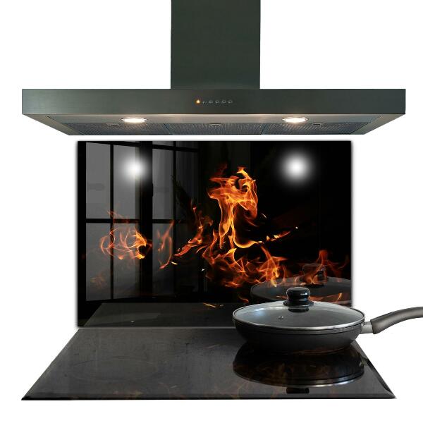 Sticlă pentru bucătărie Flăcări fierbinți ale unui foc de tabără