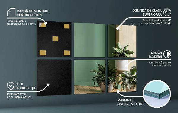 Faianta oglinda 6 buc. 16X16 cm