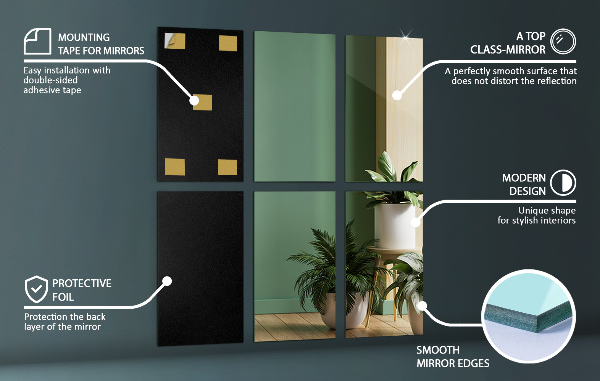 Gresie cu oglindă 6 buc. 30X16 cm