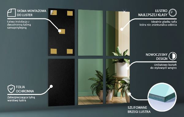 Gresie cu oglindă 6 buc. 30X16 cm