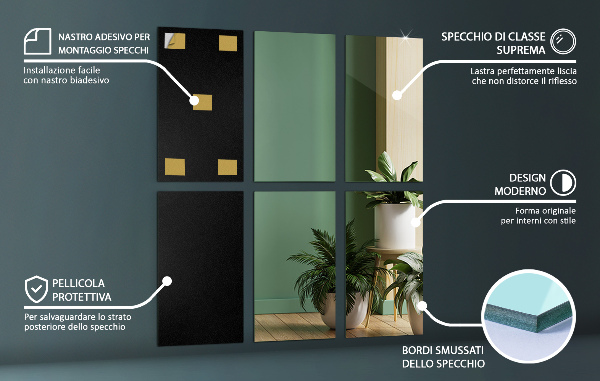 Gresie oglinda pentru perete 6 buc. 30X20 cm